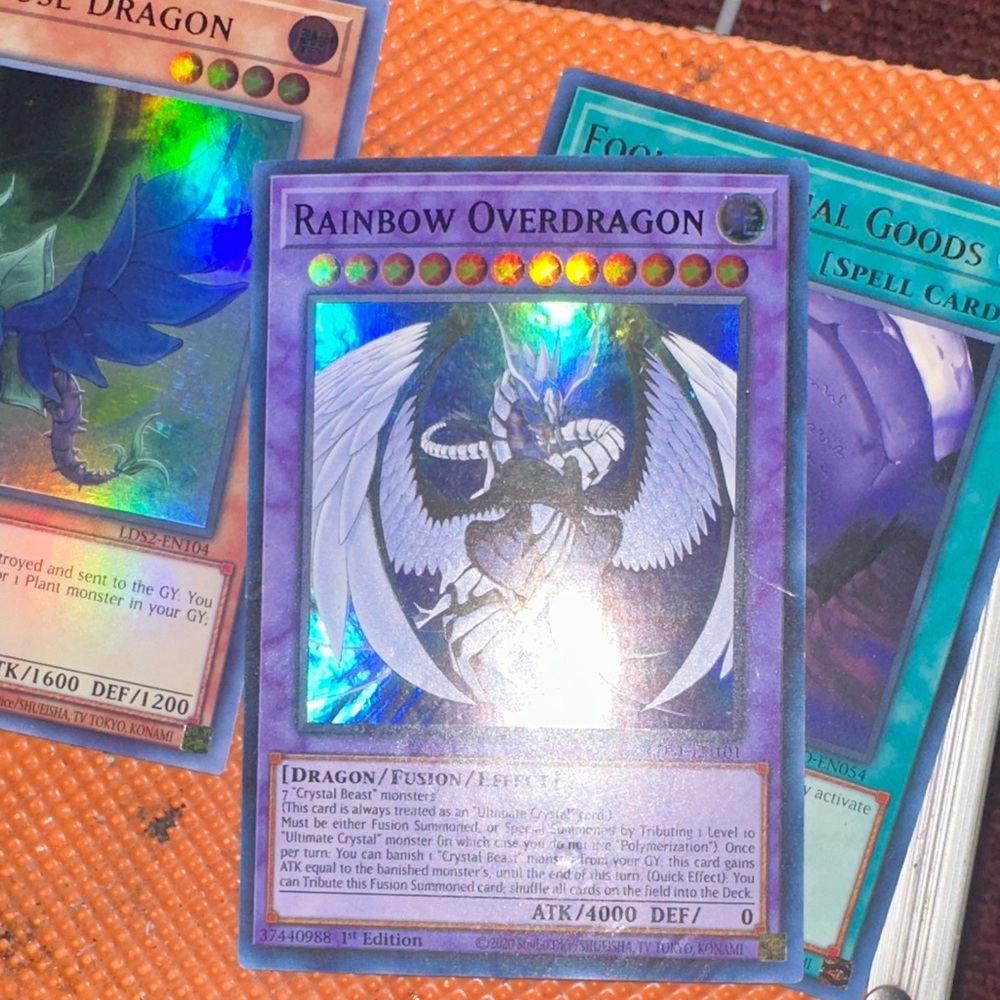 Yu-Gi-Oh! Rainbow Overdragon Blue rose dragon red eyes fang with Chan foolish